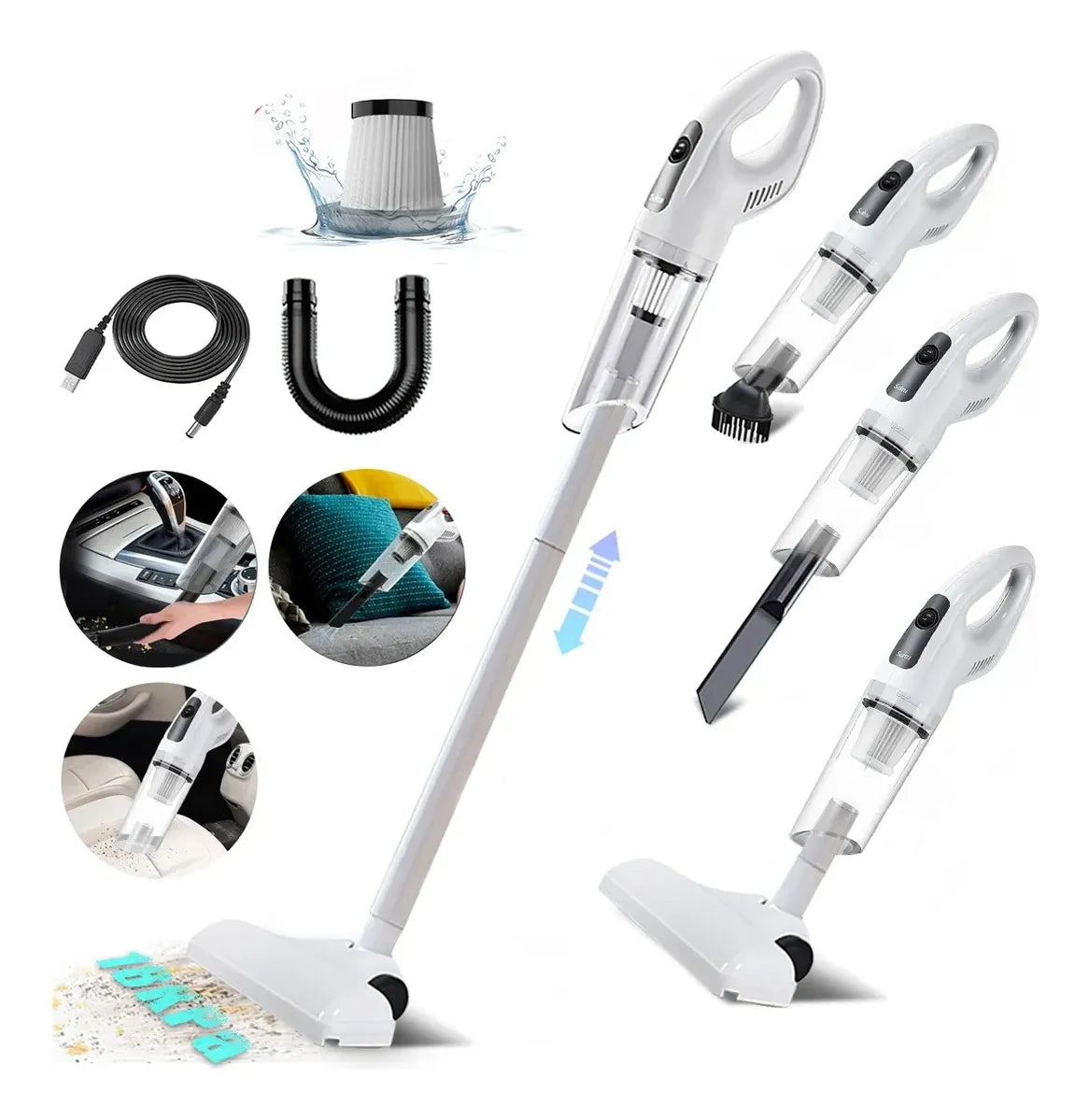 Aspiradora Inalámbrica 3 en 1 – Potente Succión 18 KPa, Ultra Silenciosa