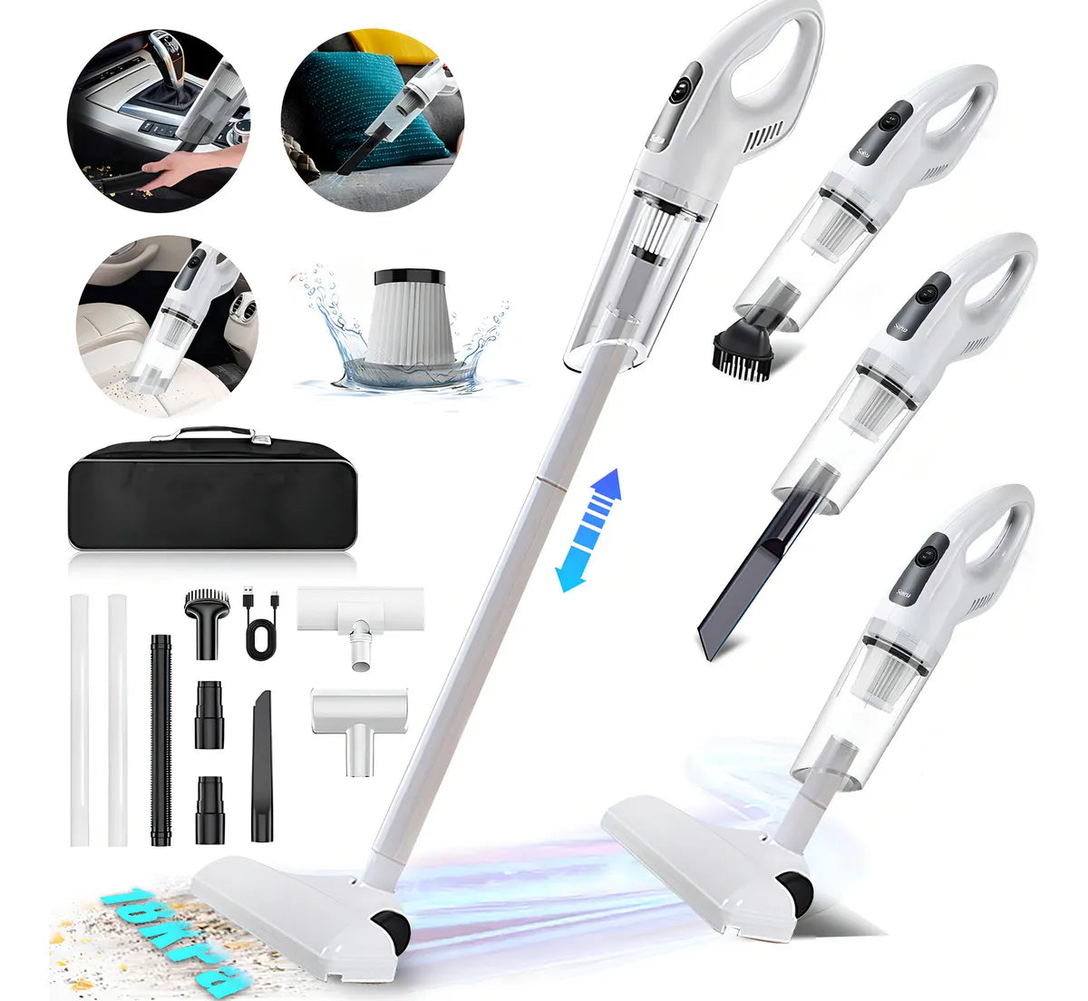 Aspiradora Inalámbrica 3 en 1 – Potente Succión 18 KPa, Ultra Silenciosa