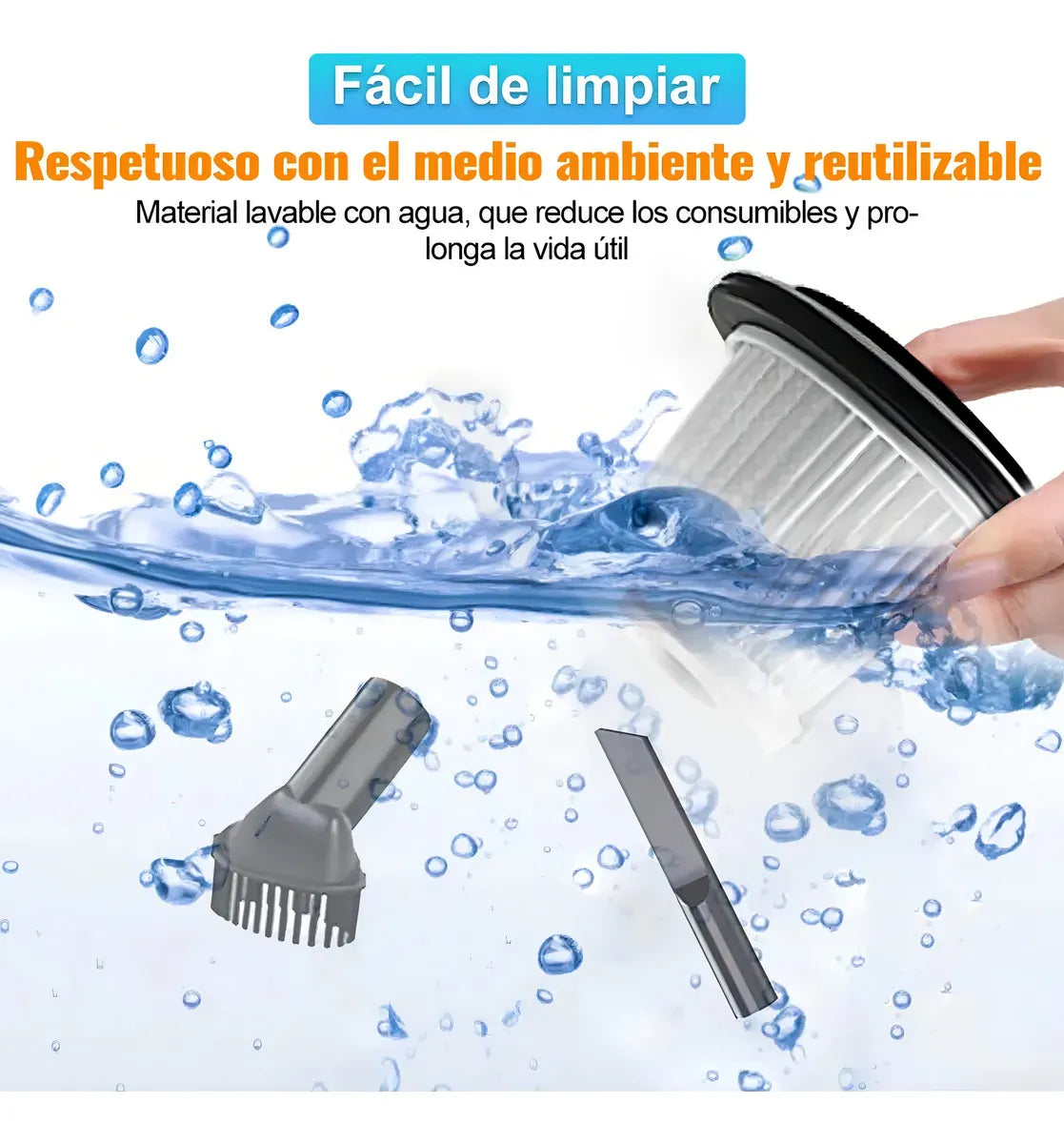 Aspiradora Inalámbrica 3 en 1 – Potente Succión 18 KPa, Ultra Silenciosa