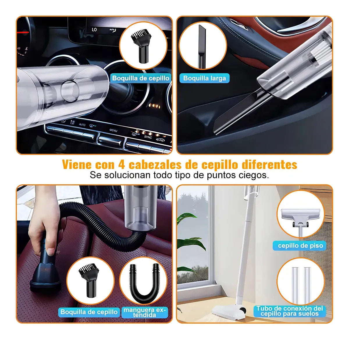 Aspiradora Inalámbrica 3 en 1 – Potente Succión 18 KPa, Ultra Silenciosa