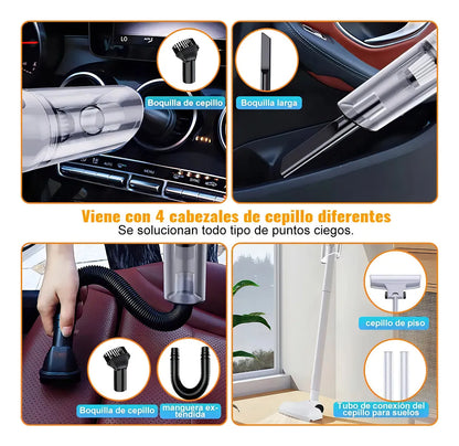 Aspiradora Inalámbrica 3 en 1 – Potente Succión 18 KPa, Ultra Silenciosa